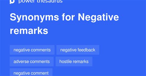 negative remarks synonym
